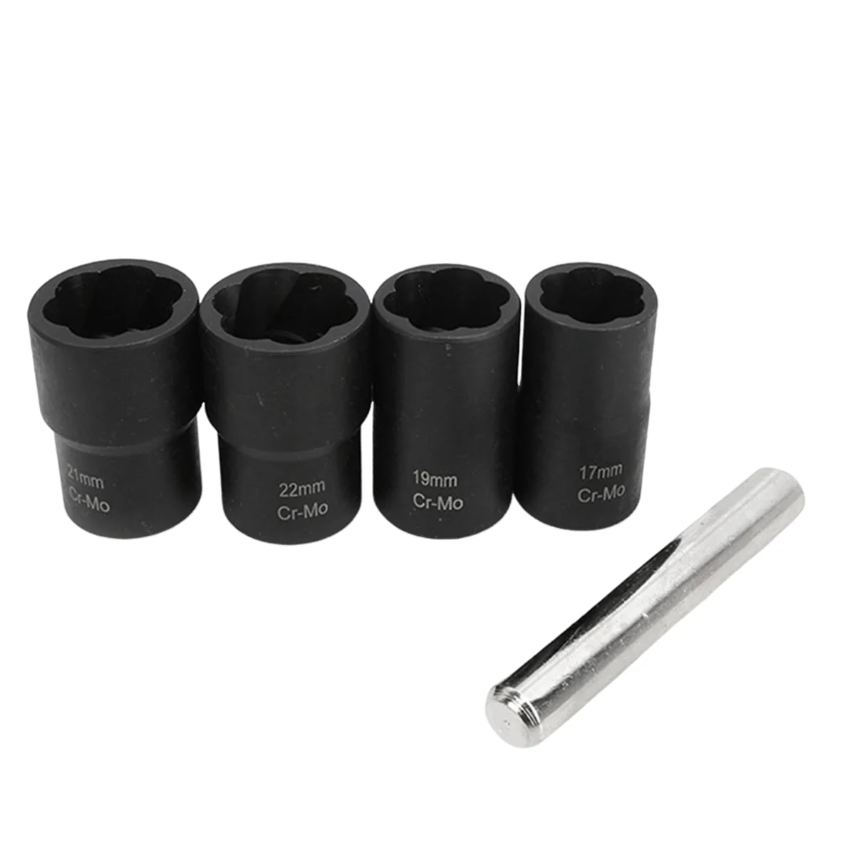 17-22mm Car Tire Broken Screw Extractor Disassembly Thread Tool Set 5 Pcs of Repair Wrench Socket