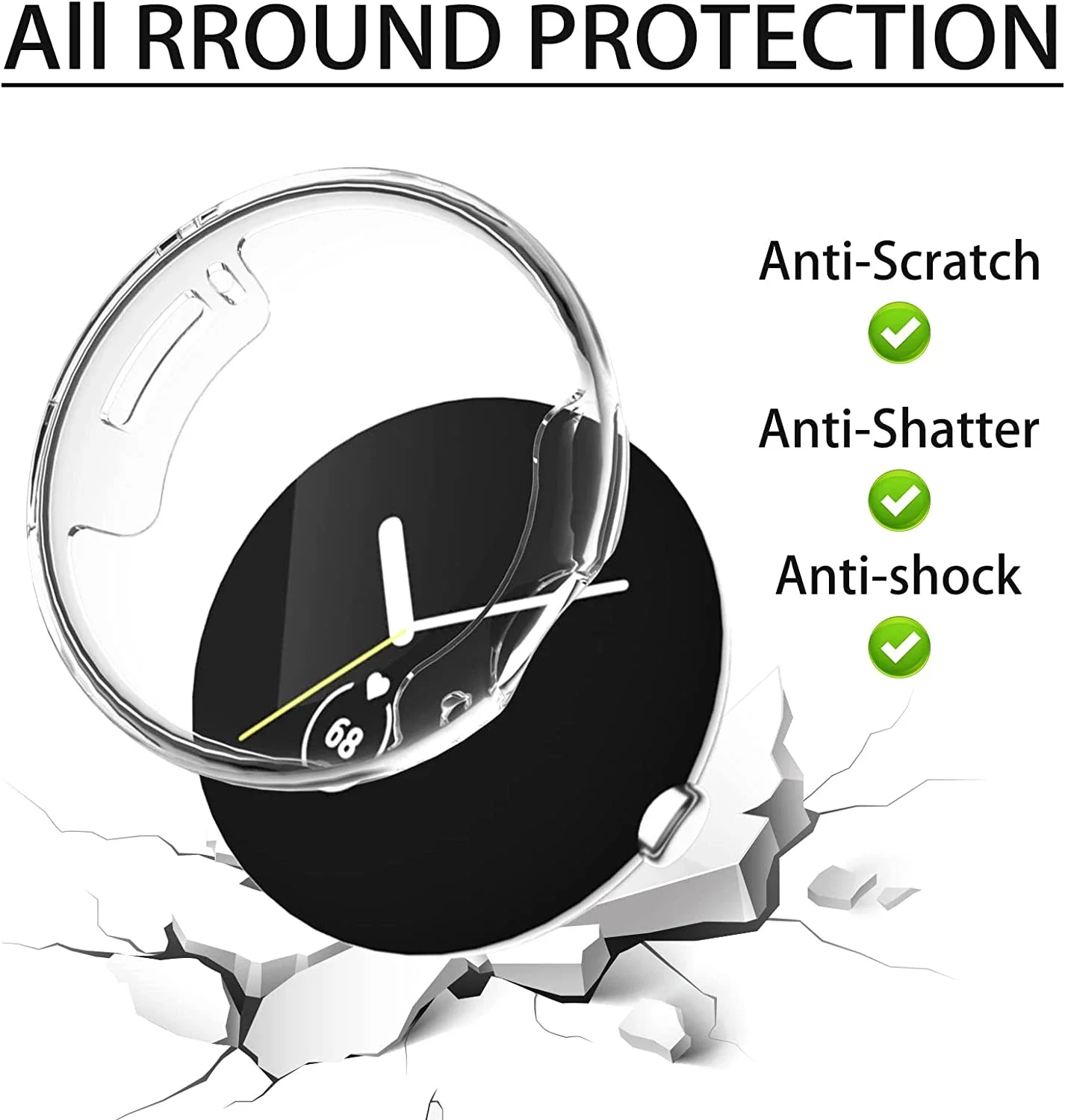 TPU Cover For Google Pixel Watch Band Protective Case Full Soft Protector Clear TPU Screen For Pixel Watch 2022 Accessories