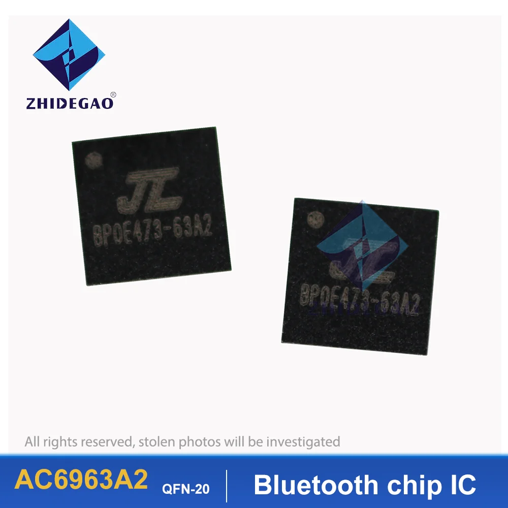 AC6963A2 QFN-20  Bluetooth earphone chip IC MCU CPU Black  Brand New image 2