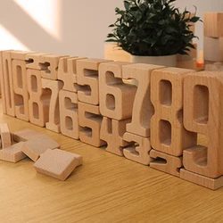 1-10 Wooden Building Stacking Digital Blocks  Montessori Educational Math Toy Wooden Number Big Digital Balance Stacked Kids