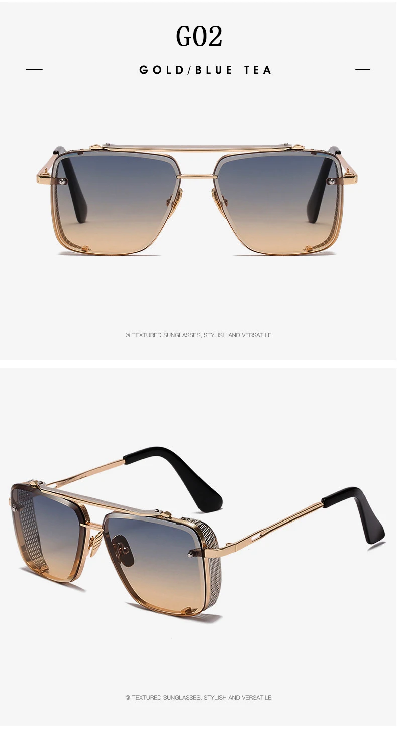 2023 Steampunk Sonnenbrille Für Männer Vintage Punk Sonnenbrille Frauen Trendy Platz Mode Gläser Luxe Gafas De Sol Hombre Zonnebril – Detail 21