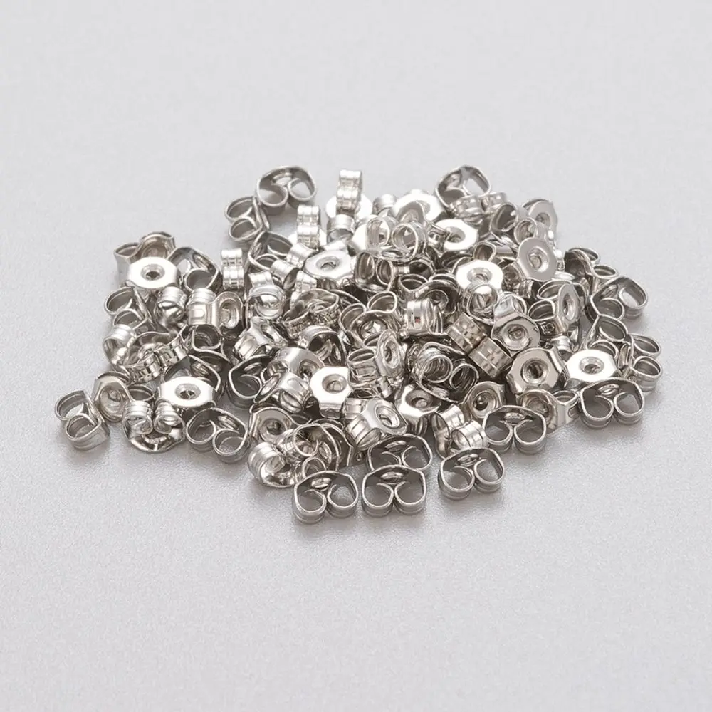 

500pcs 304 Stainless Steel Ear Nuts Earring Backs for jewelry making Fashion Earring accessories 4x3x2mm,Hole:0.8mm