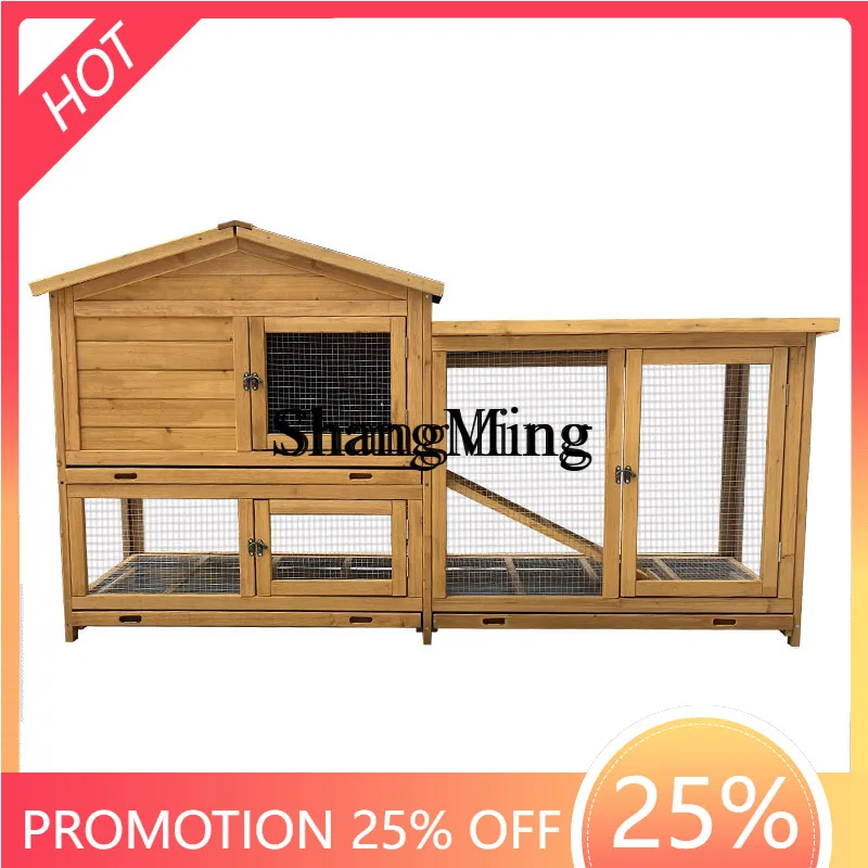 

ZYY Premium Delicate Large Chicken Coop Outdoor Wooden Rabbit Cage Pigeon Household Rabbit House Chicken Shed Pet Cage Outdoor
