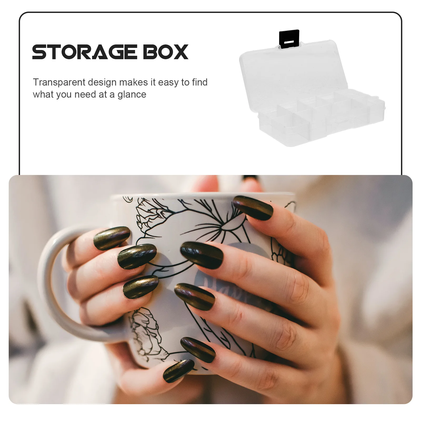 

4Pcs Transparent Nail Tips Case Durable Storage Organizer Practical Manicure Box for Nail Art Display and Salon Use