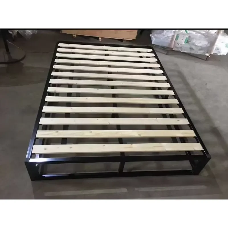 Wholesale Bimetal Slatted Bed Platform Frame Queen Size Bed Base Sturdy Metal Support Structure No Box Spring Needed Durable