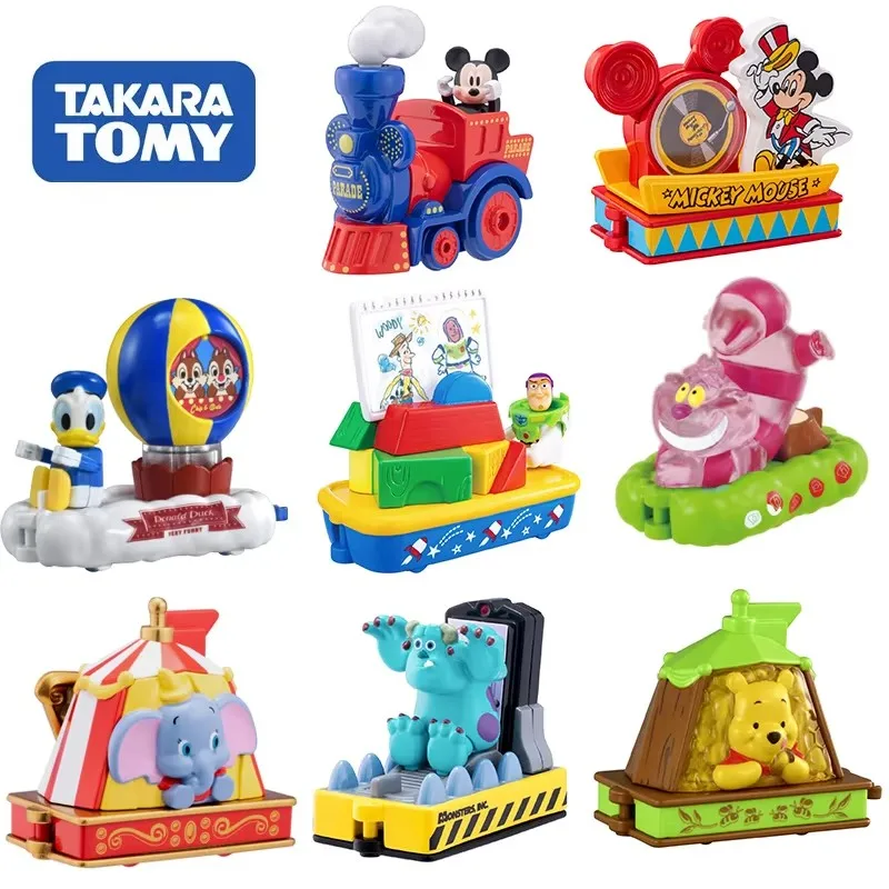 Original Disney Dream Tomica Disney Parade Car Dumbo Mickey Mouse Cheshire Cat Winnie-the-Pooh Alloy Toy Motor Vehicle Diecast