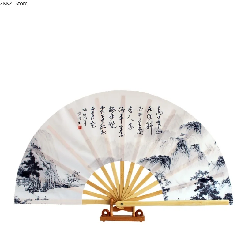 

Tai Chi Fan Bamboo Kung Fu Martial Arts 34 Centimeter Fans Wushu Cosplay Dance Performance Fan