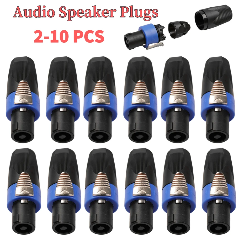 2/10x 4 Pole Audio Speaker Connectors Plugs Twist Lock Rechargeable Portable Speaker Wireless for Neutrik Speakon NL4FC