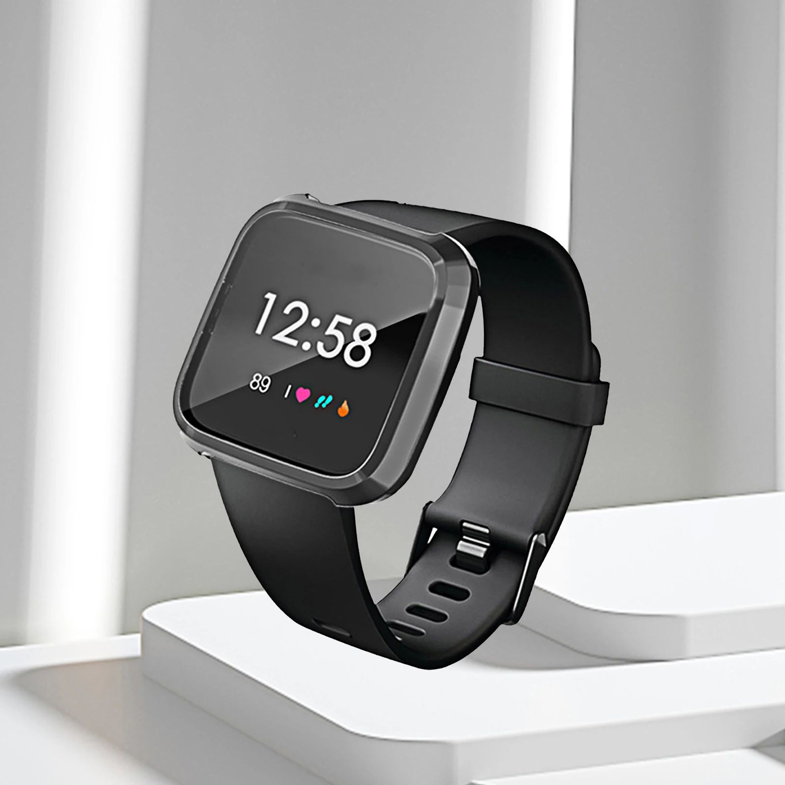 

Sturdy Watch Case Cover Smart Grey TPU -proof Portable Protective Frame For Smart Watch Accessories Scratch