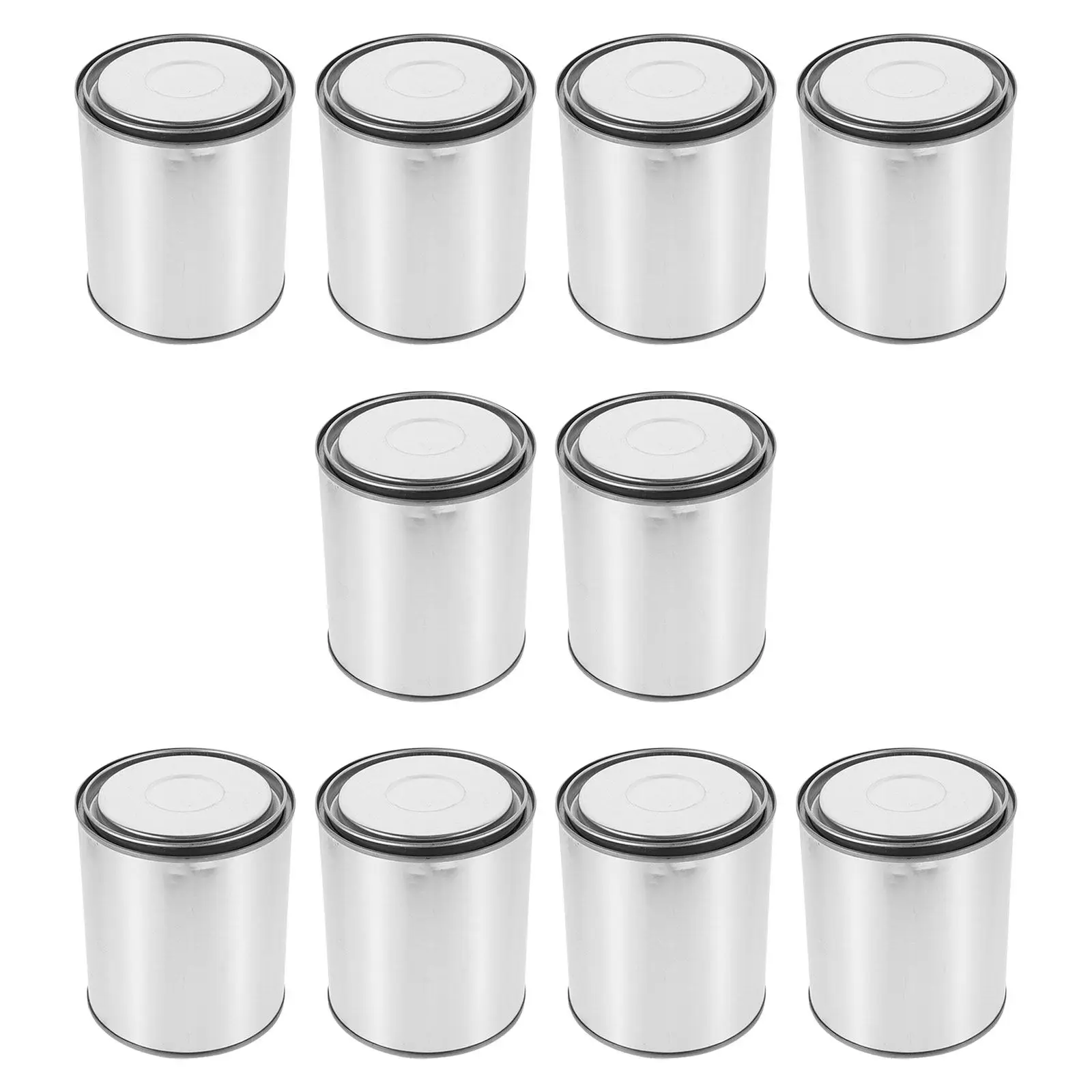 10pcs Metal Paint Buckets 0.1L: Small Sealed Tin Containers For Paint Asphalt Storage Durable Round Cans With Lid, Empty
