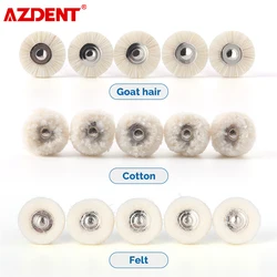 AZDENT 15 PCS Dental Polishing Brush Wool Felt Cotton Wheel RA 2.35mm Teeth Polisher For Contra Angle Handpiece Dentistry Tools