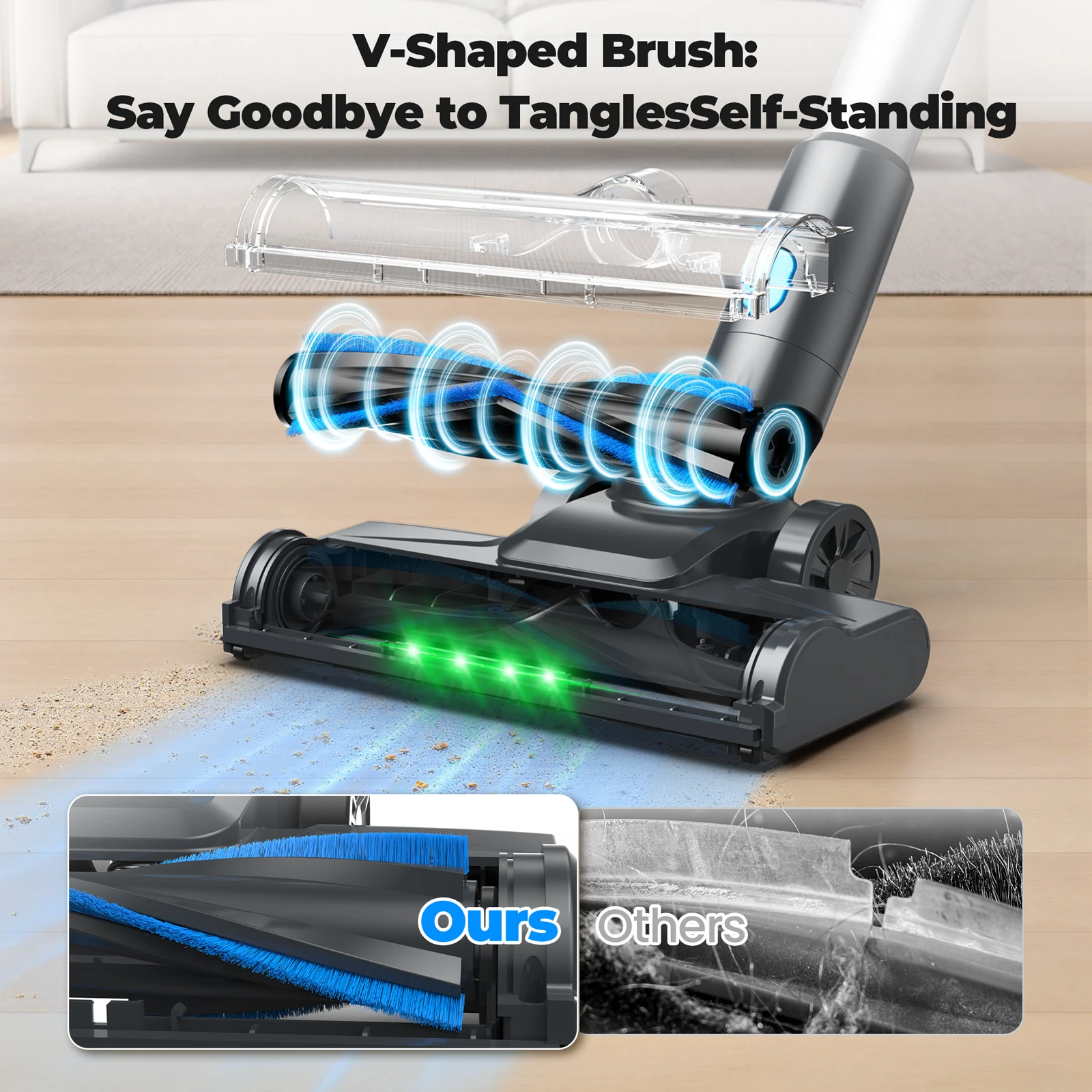 INSE N10 Cordless Vacuum Cleaner 30Kpa Ultra Lightweight Handheld Stick Vacuum 40 Mins Runtime 1.2L Dust Cup for Carpet Pet Hair