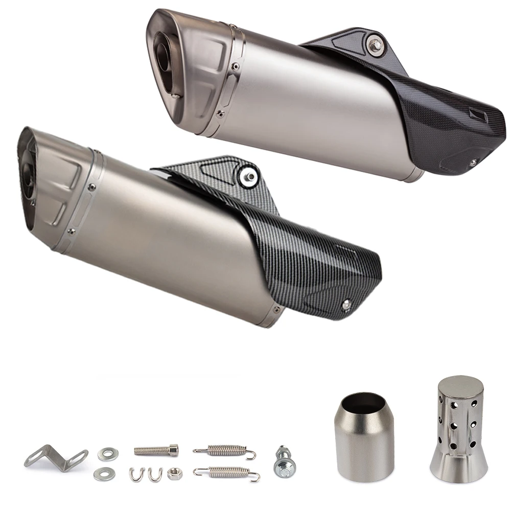 R1 Pipe Exhaust Universal 51mm 60mm Motorcycle Carbon Cover Muffler with DB Killer for Z900 450SR R3 MT07 CBR650R GSXR750 RS660