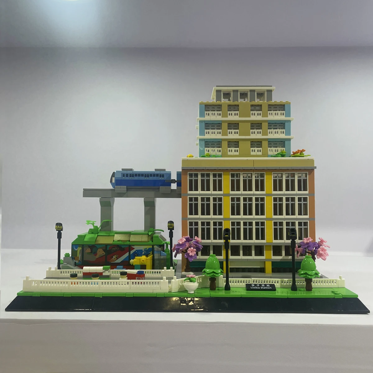 

Серия Street View Chongqing Liziba Subway Station, строительные блоки, модель автобусного станции, кирпичи, игрушки для детей, подарок на день рождения