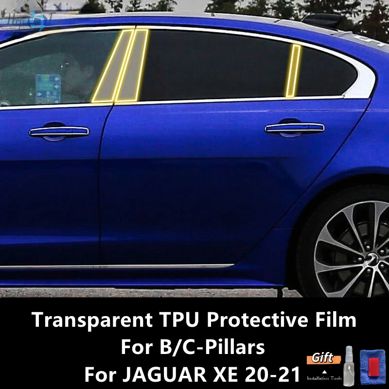 

For JAGUAR XE 20-21 B/C-Pillars Transparent TPU Protective Film Anti-scratch Repair Film Accessories Refit