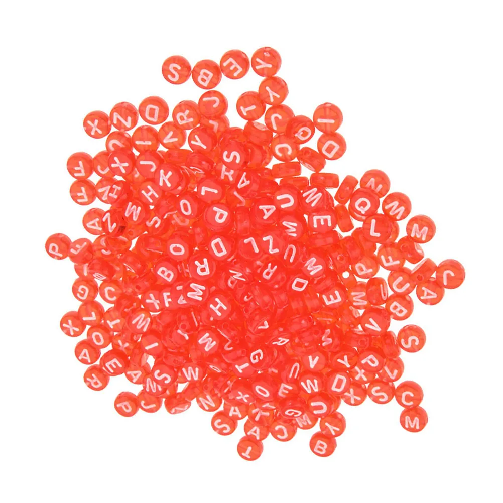

400 шт. акриловых бусин-букв красного цвета для рукоделия, аксессуары для создания украшений, материалы для браслетов, ожерелий и творческих проектов