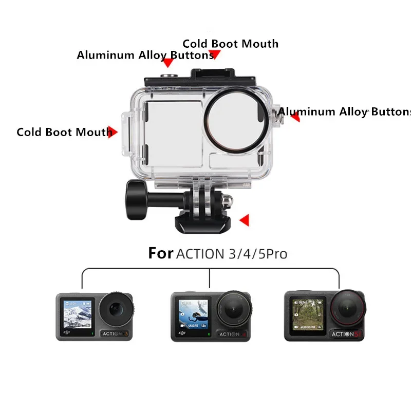 Para DJI OSMO Action 5 Pro/4/3 Cámara de Acción funda impermeable carcasa protectora rojo rosa púrpura filtros de buceo conjunto Accesorios