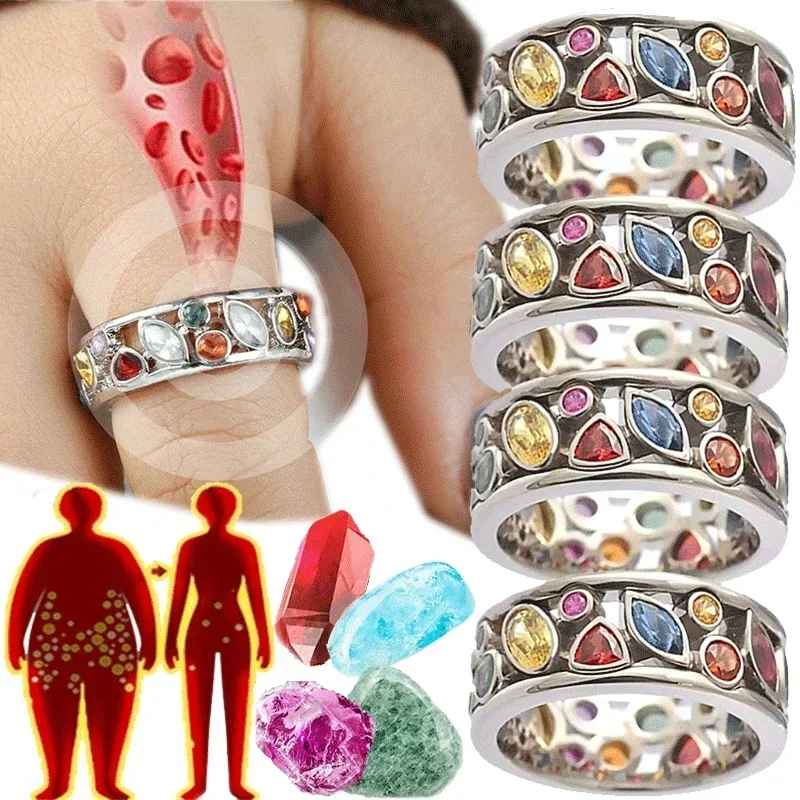 Women Torina Crystal Quartz Ionix Ring  Therapy    For Weight Loss Lymph Drainage Magnetic  s