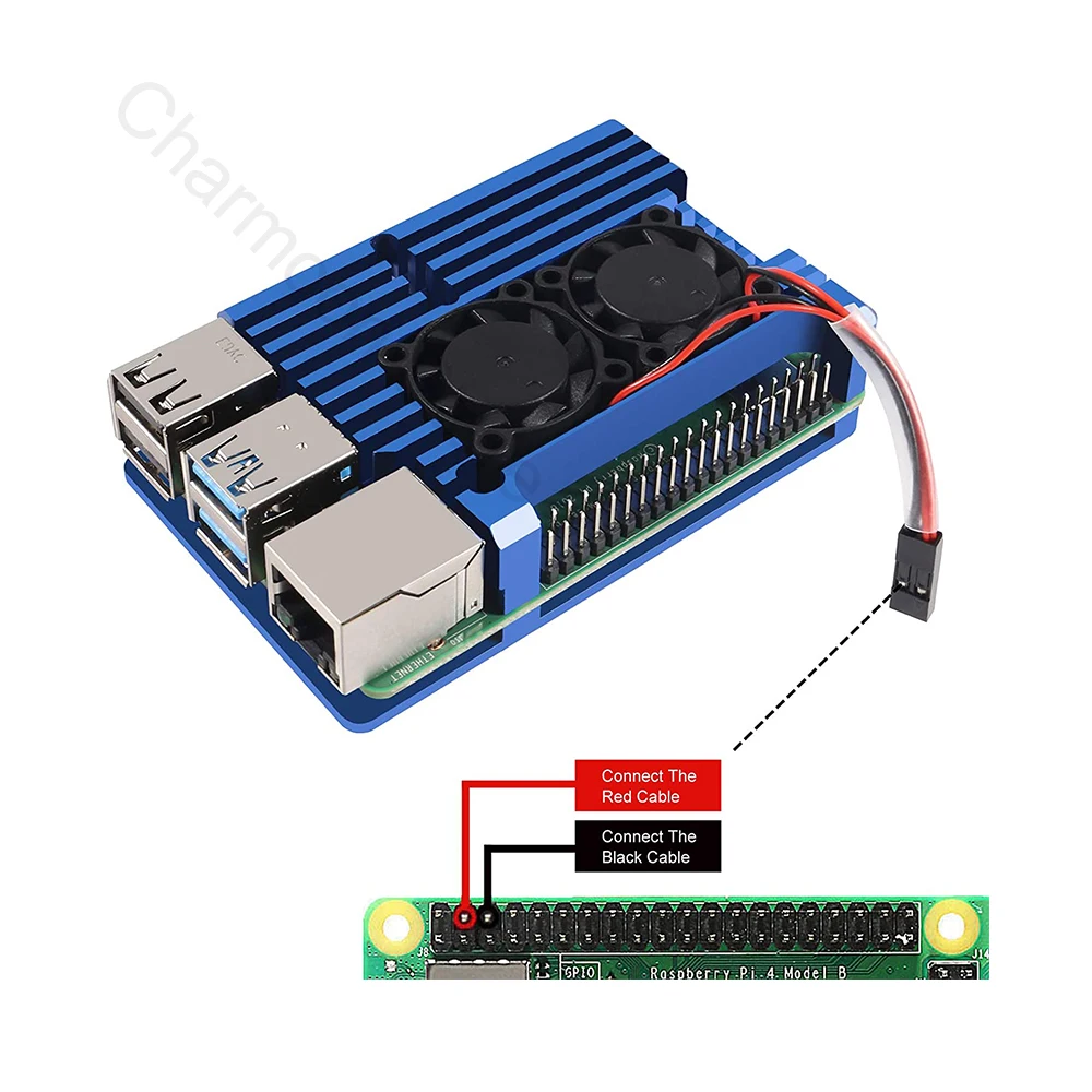 Raspberry Pi 4 4B Case Enclosure CNC Aluminum Cover Heatsink Cooling Fan for Raspberry Pi 4 Model B