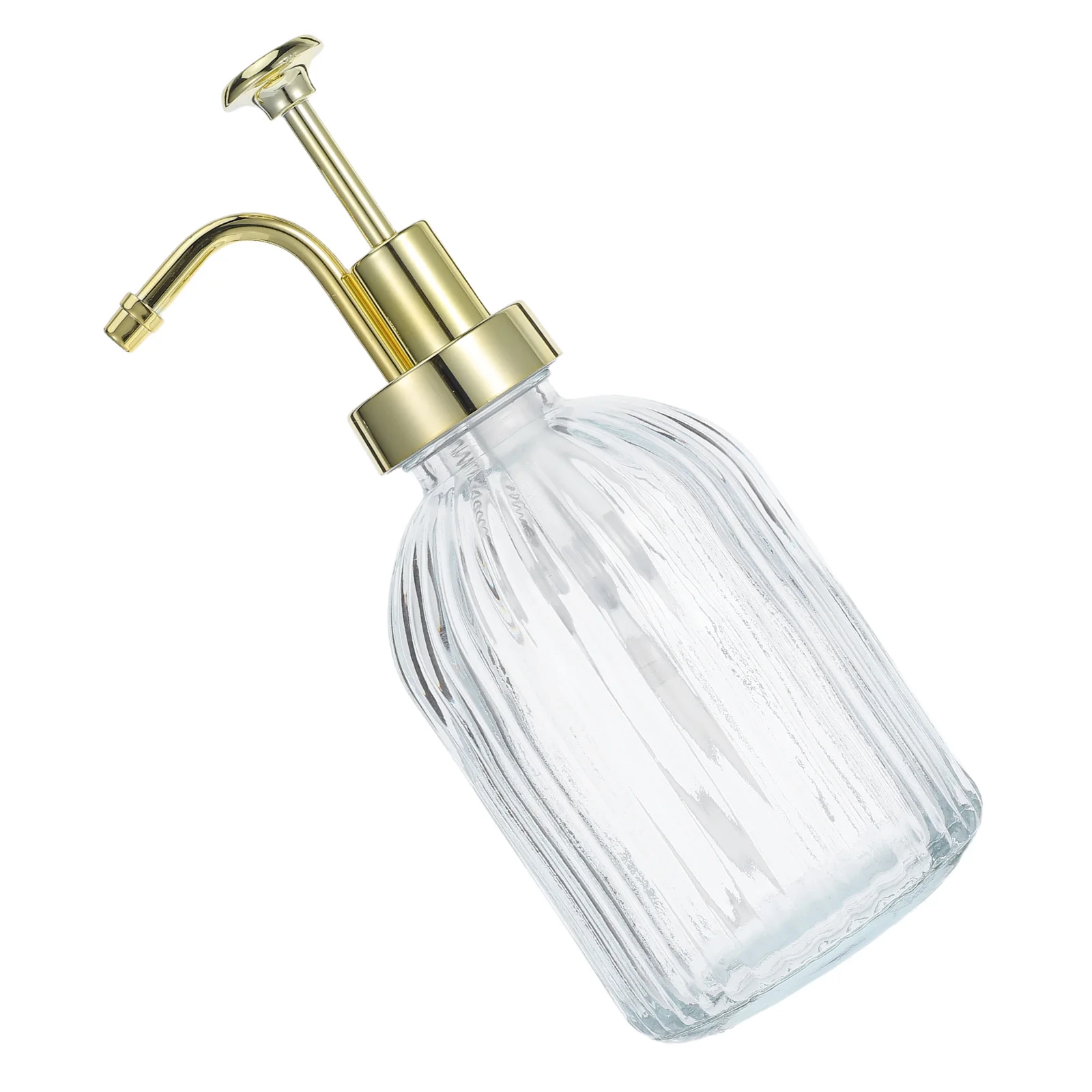 

350ml Clear Glass Refillable Pump Bottle Versatile Use Hand Dish Soap Syrup Dispenser Bathroom Kitchen Practical Design