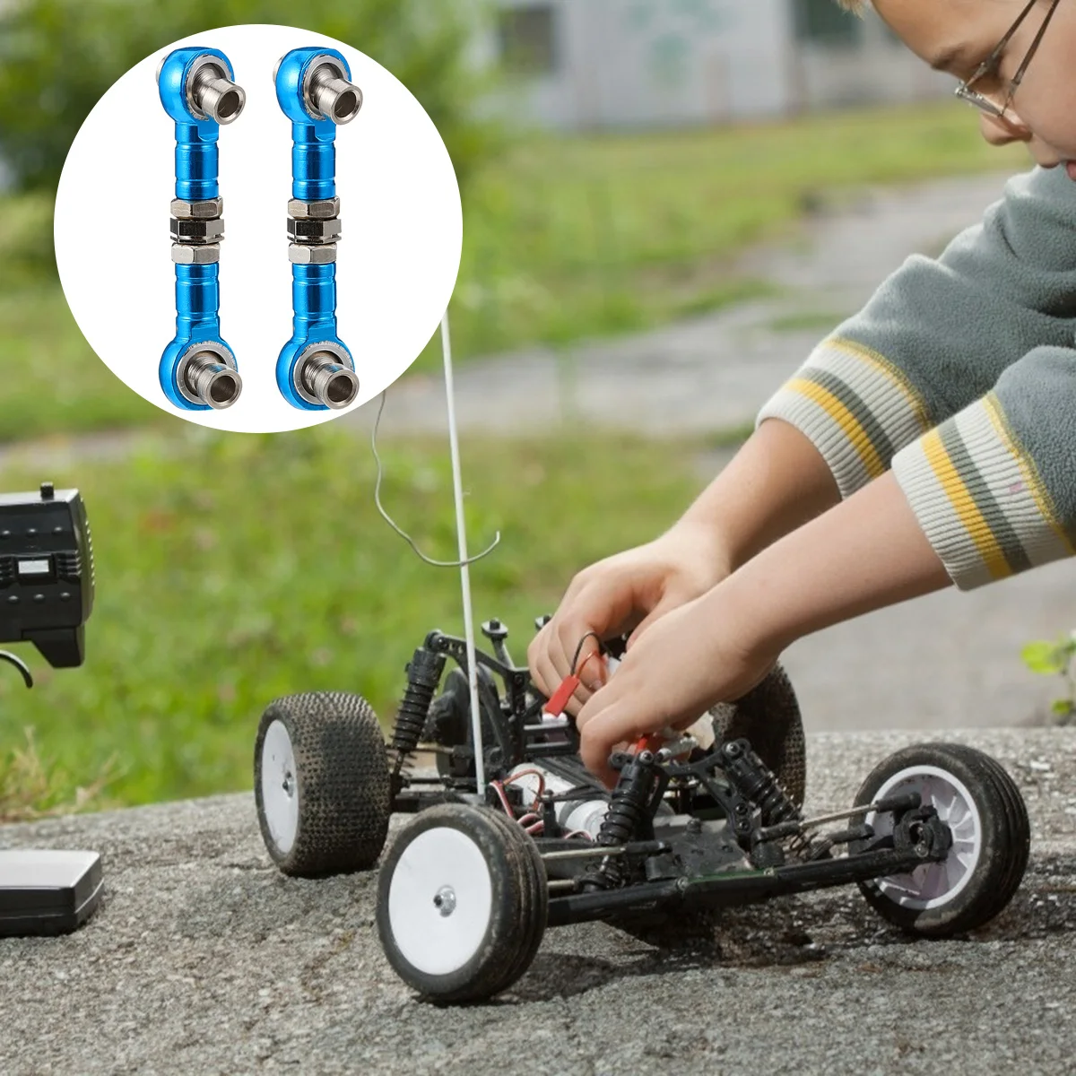 

2Pcs Rc Steering Rod Adjustable Linkage Tie Rod for Car Truck Servo Link Lightweight Durable Steering Linkage Servo Link