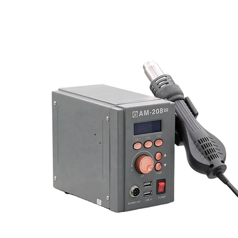 

Amaoe AM208 750W Large Air Volume Temperature Adjustment Digital Display Hot Air Gun Desoldering Station