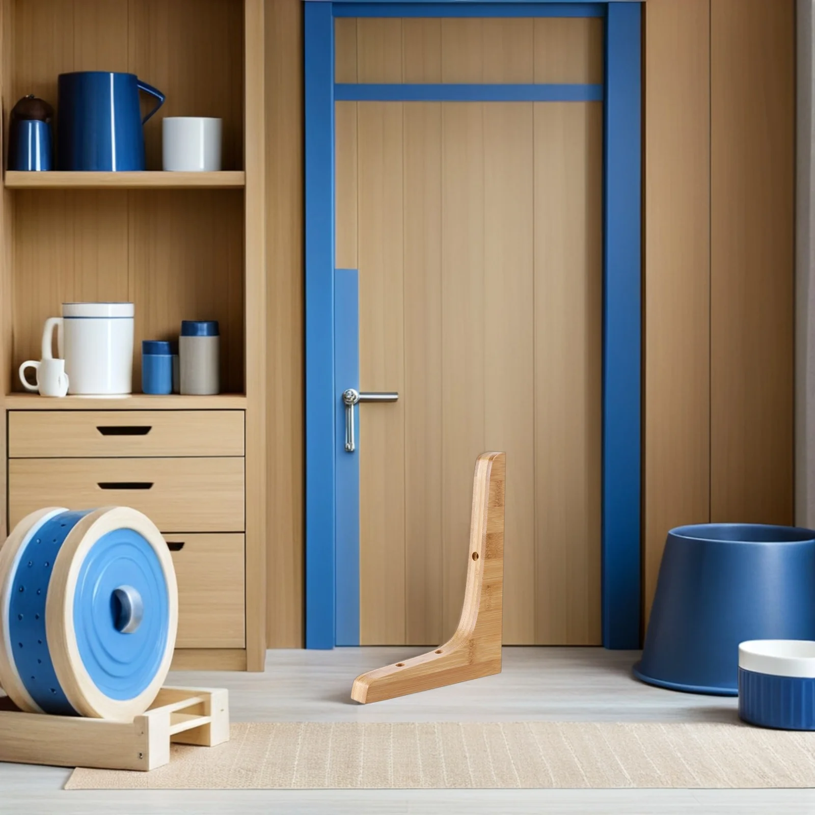 

2Pcs Triangle Wood Shelf Bracket Sturdy Wall Mounted Support for Floating Shelves Plant Display Wood Shelf Bracket