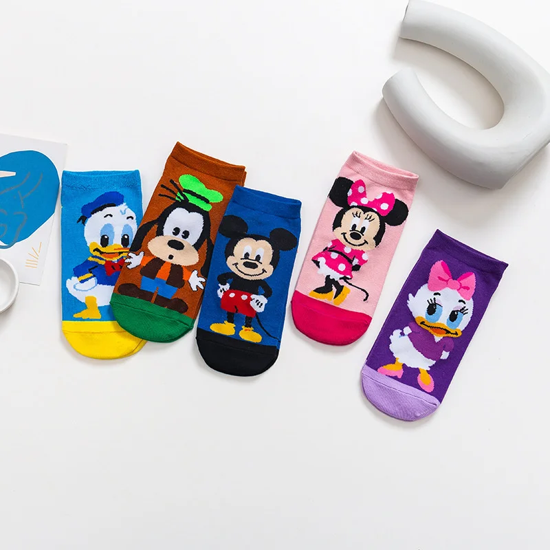 Disney Anime Cotton Socks Cartoon Mickey Mouse Minnie Daisy Donald Duck Casual Socks Fashion Print Women Socks Kids Sock Gift