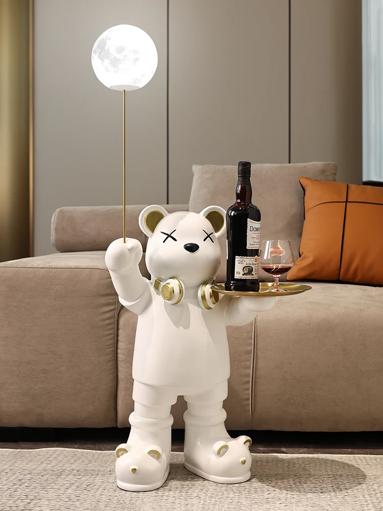 Home Decorations Cartoon Bear Sculptures & Figurine,room Decor Large Floor Sculpture,creative Home Accessories Lunar Lamp Statue