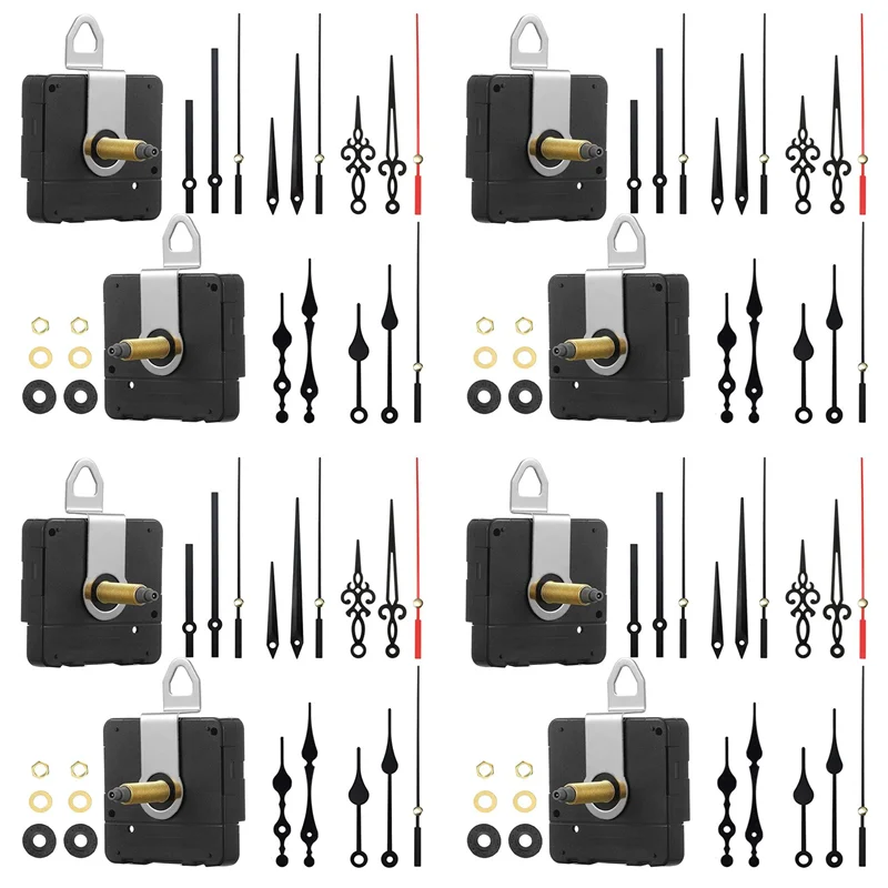 M11K-4 Set 32Mm Long Shaft DIY Quartz Clock Movement Mechanism With 5 Different Pairs Hands Wall Clock Repair Parts