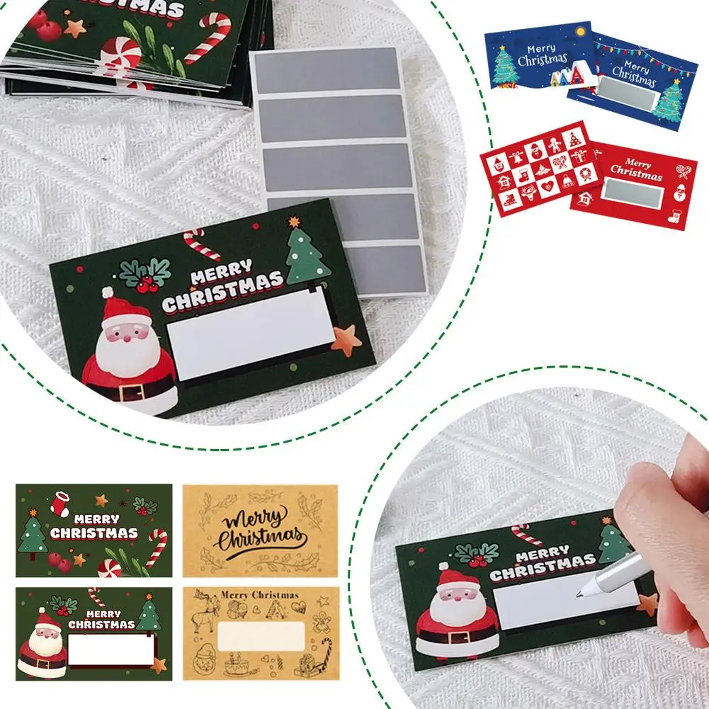10/30PCS ใหม่คริสต์มาส Scratch การ์ด Santa Claus เครื่องมือ-ของขวัญปาร์ตี้คริสต์มาส DIY Voucher, และเกมต้นไม้วันหยุด Patte Y5I7