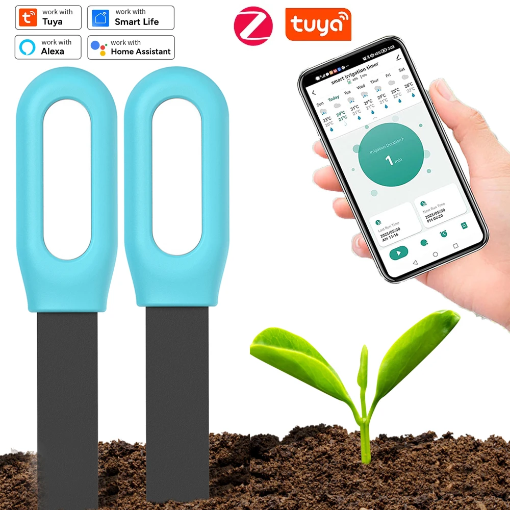 Capteur intelligent de température et d'humidité du sol Tuya Zigbee, 1 à 5 pièces, détecteur de température et d'humidité, Assistant domestique intelligent, moniteur en temps réel, produits de jardin