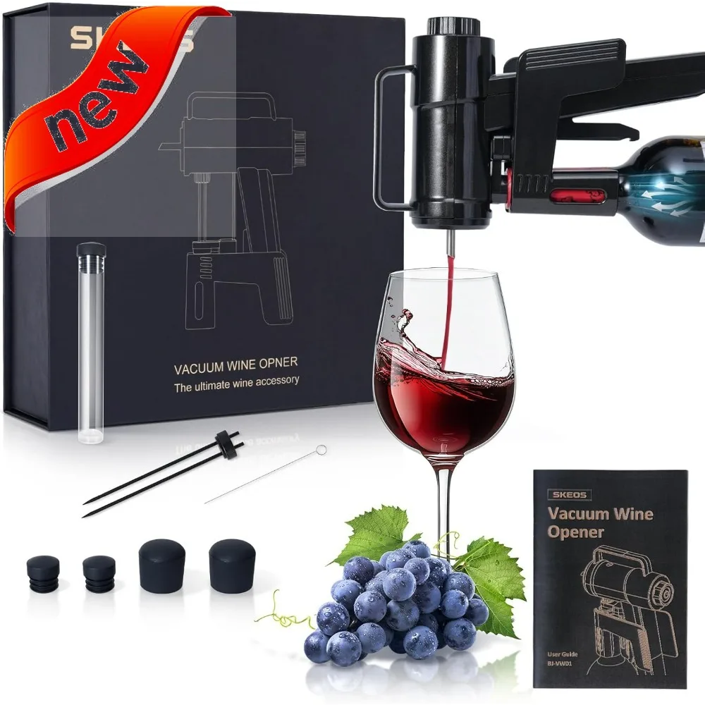 

Электрическая открывалка для вина с вакуумным уплотнением для легкого удаления пробки и сохранения свежести