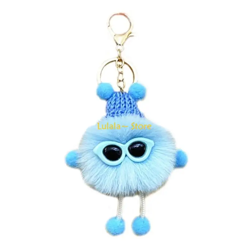 Y4qa fofo Keyring Keychain Fur Ball Keychain Plush Keyring Plush Keychain