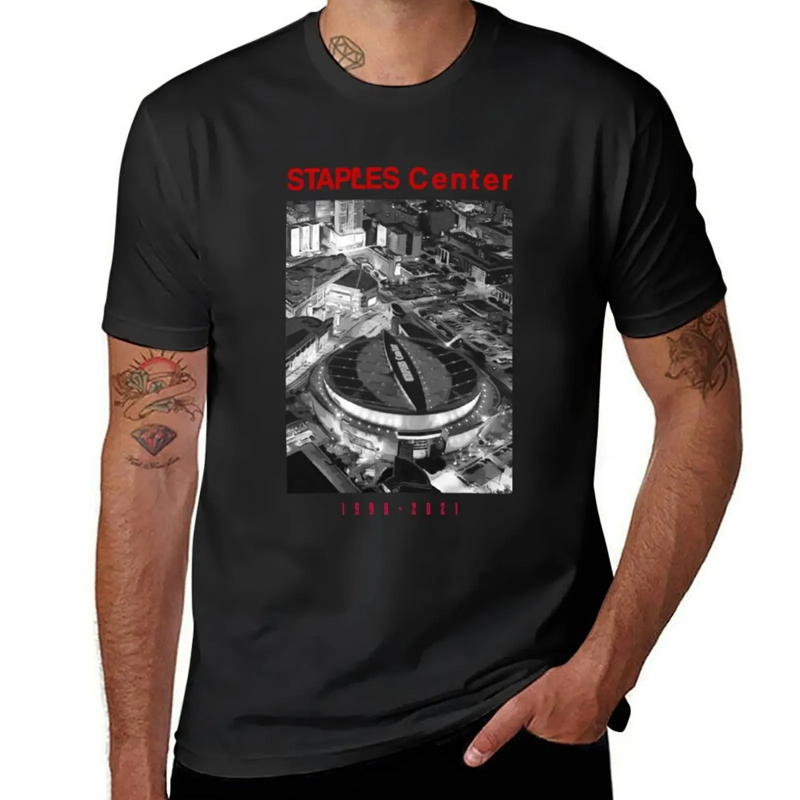 Staples Center Los Angeles T-Shirt anime t shirts cheap stuff anime stuff men workout shirt