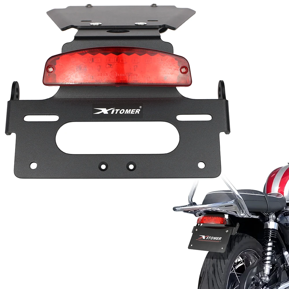 Fit For Triumph Water-Cooled T100 & T120 2016-2022 Motorcycle License Plate Holder Bracket Rear Tail Tidy Fender Eliminator Kit