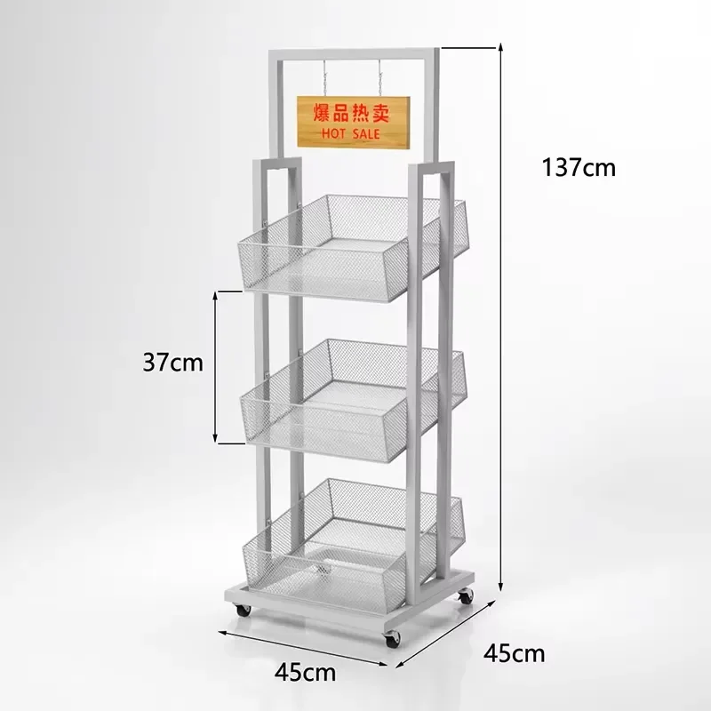 Custom Supermarket Store Retail Seeds Fresh Fruits Vegetables Tools Nuts Snack Food Bread Cakes Metal Display Shelves Shelves