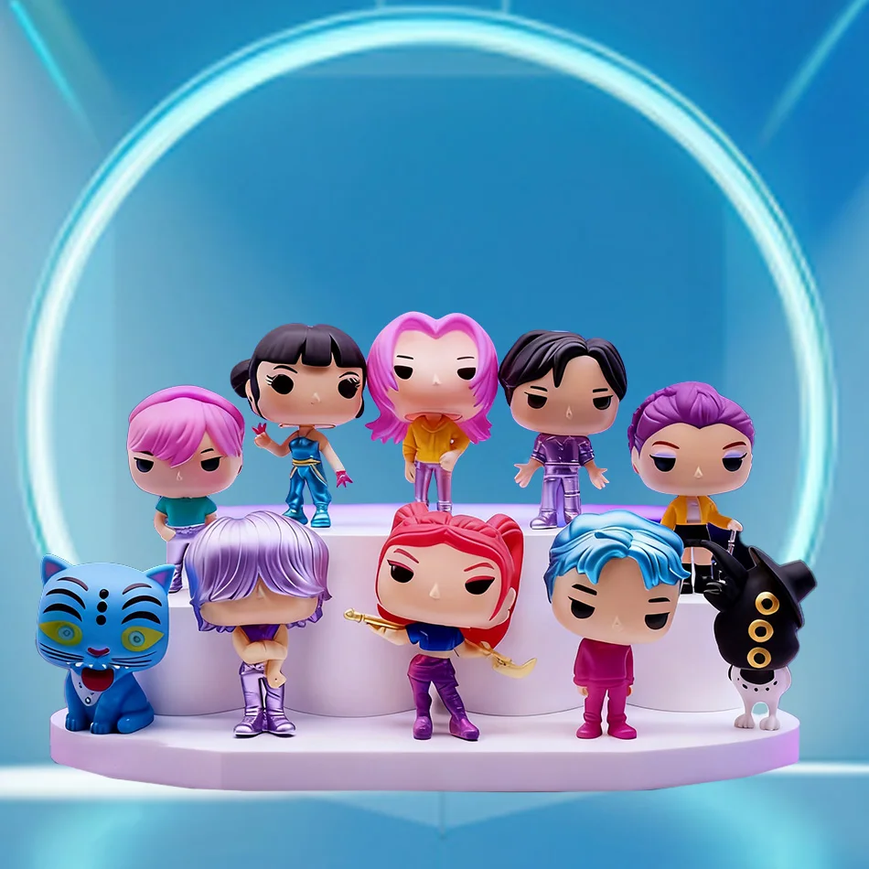 

Аниме Kpop охотники на демонов, фигурка, модель игрушки, мультяшная коллекция украшений для игрового стола для детей, идеальный подарок