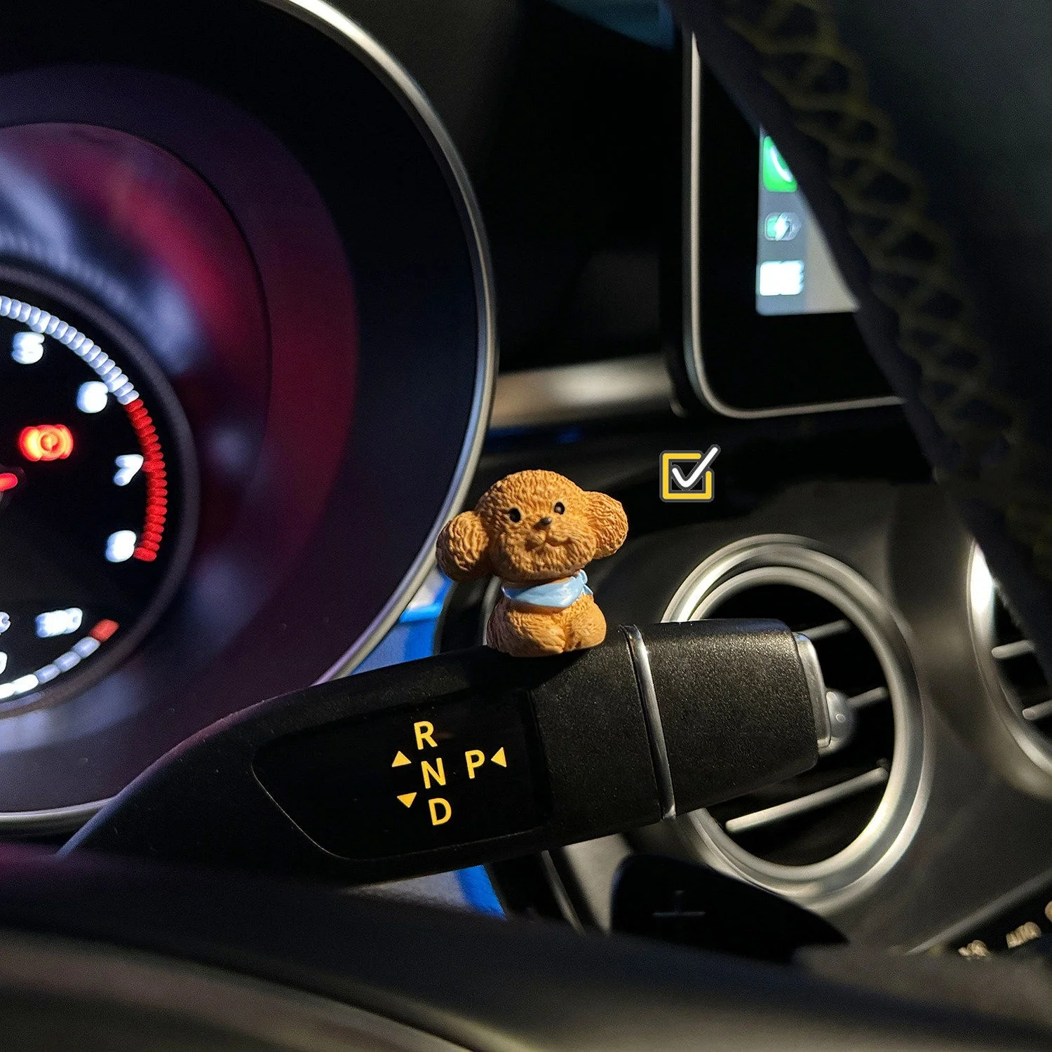 6 Stück Hunde-Auto-Ornamente, niedliche kleine Hunde-Puppen für die Mittelkonsole, Display-Bildschirm, Dekoration für Elektrofahrzeuge, Innenraumzubehör – Detail 5