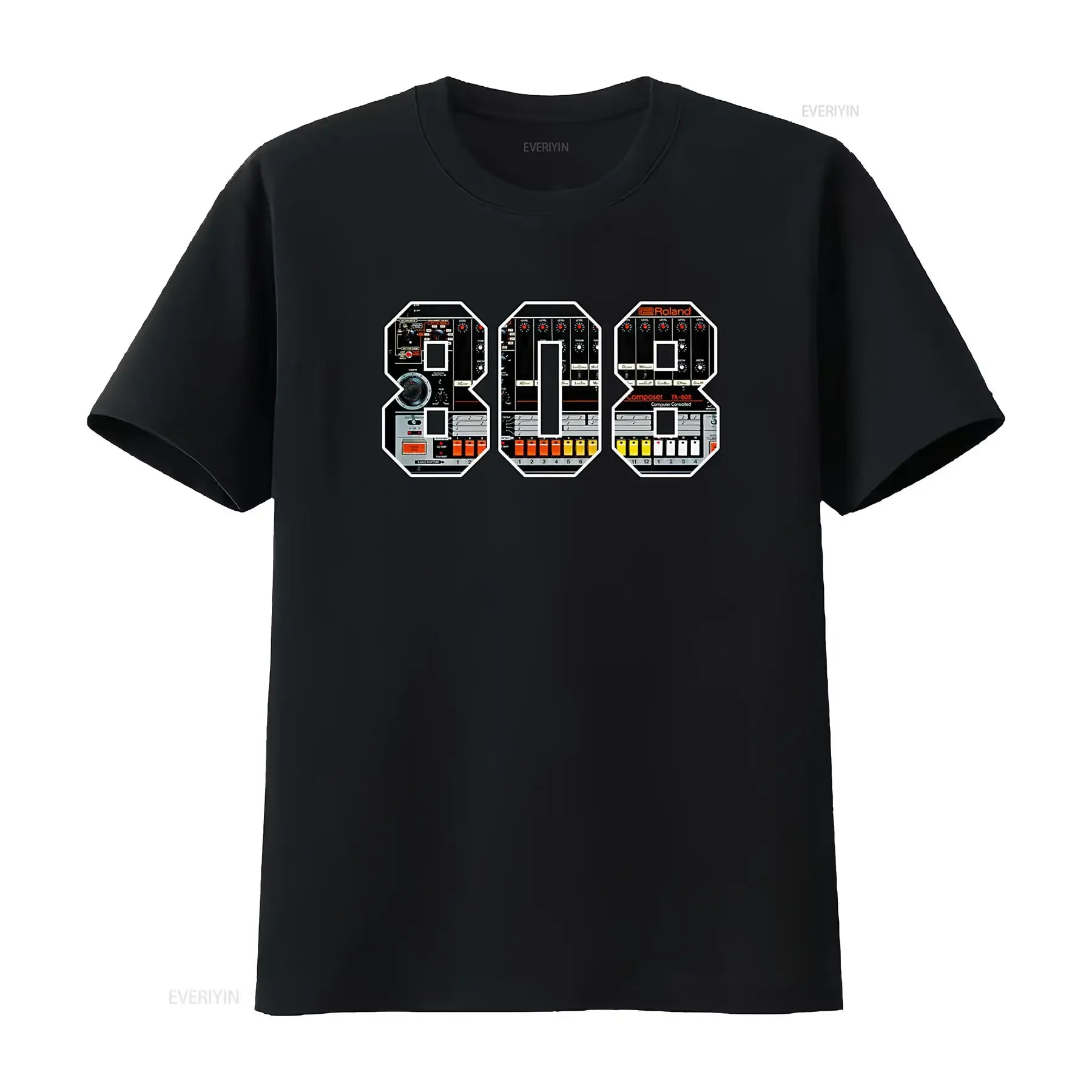 Unique Hipster Roland TR 808 Music Sampler DJ Pioneer CDJ 2000 NXS DJM Akai TB303 Design T Shirt vintage Washed Breathable