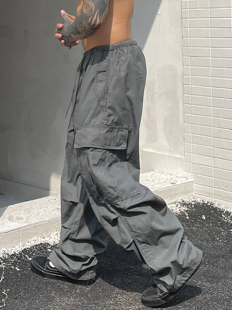 

Retro Japanese Sle Dstring Trousers Casual Loose Streetwear ex Simple Cotton Work Pants for Men And Women