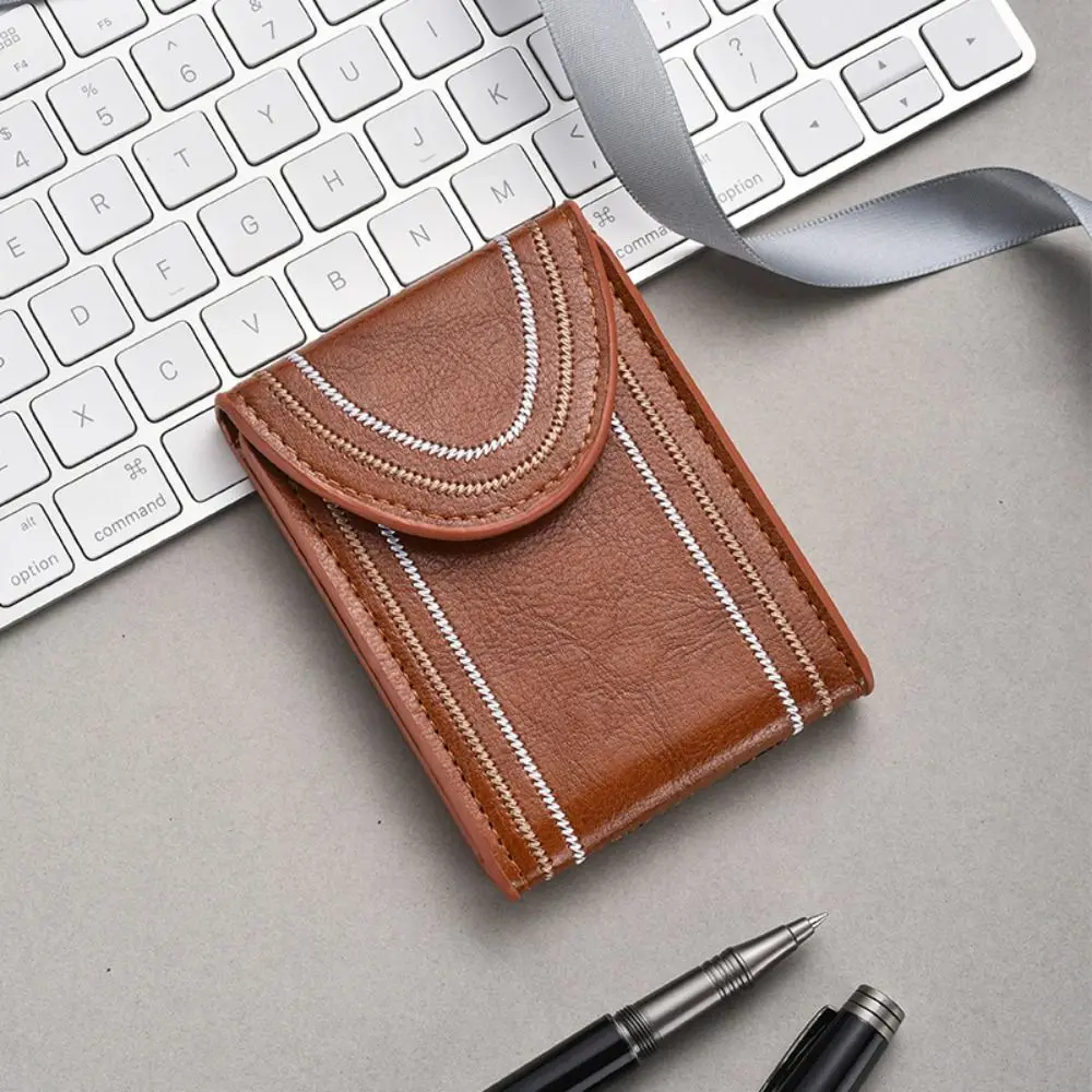 Fashion Multiple Card Slots Men's Wallet Portable Leather Men Card Bag Large Capacity Business Card Holder