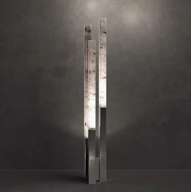 Modern Imitated Marble Floor Lamp with Acrylic Shade Warm Light Dimmable for Living Room Bedroom Dining Room Lamps