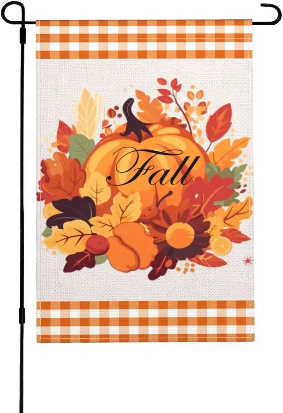 Fall Pumpkin Garden Flag Double Sided, Weather Resistant Welcome Autumn Holiday Harvest Yard Flag Burlap Outside Decorative Flag