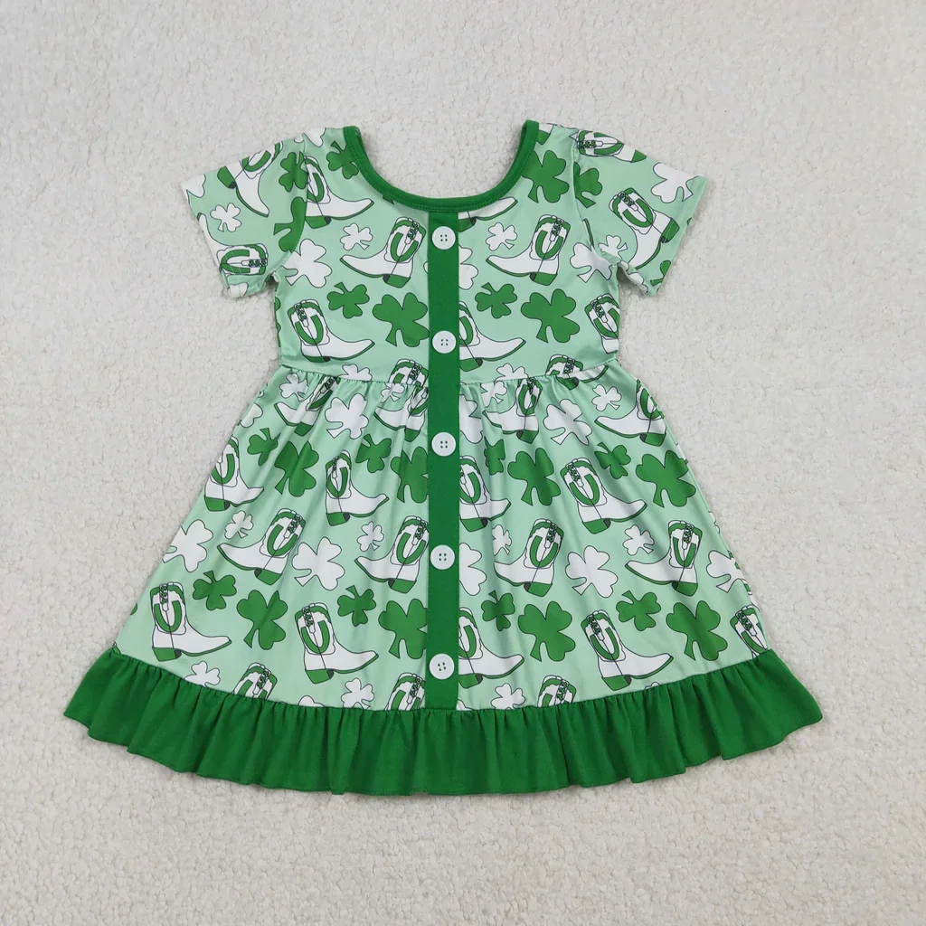 St. Patrick Boots Leaf Green Girls Dress
