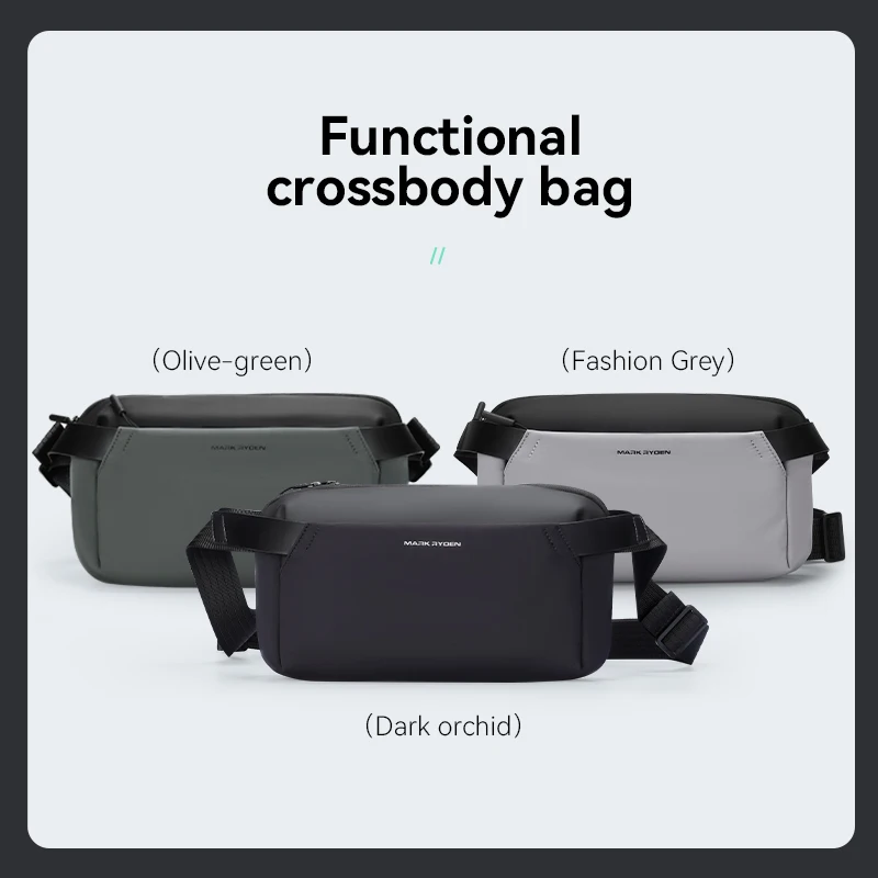 MARK RYDEN Crossbody Bag, Waterproof Multi-pocket Sling Bag for Men Daily Commute & Travel