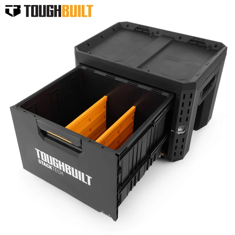 TOUGHBUILT Large capacity single drawer stacking toolbox, industrial grade tool storage box, camping car storage box TB-B1-D-71
