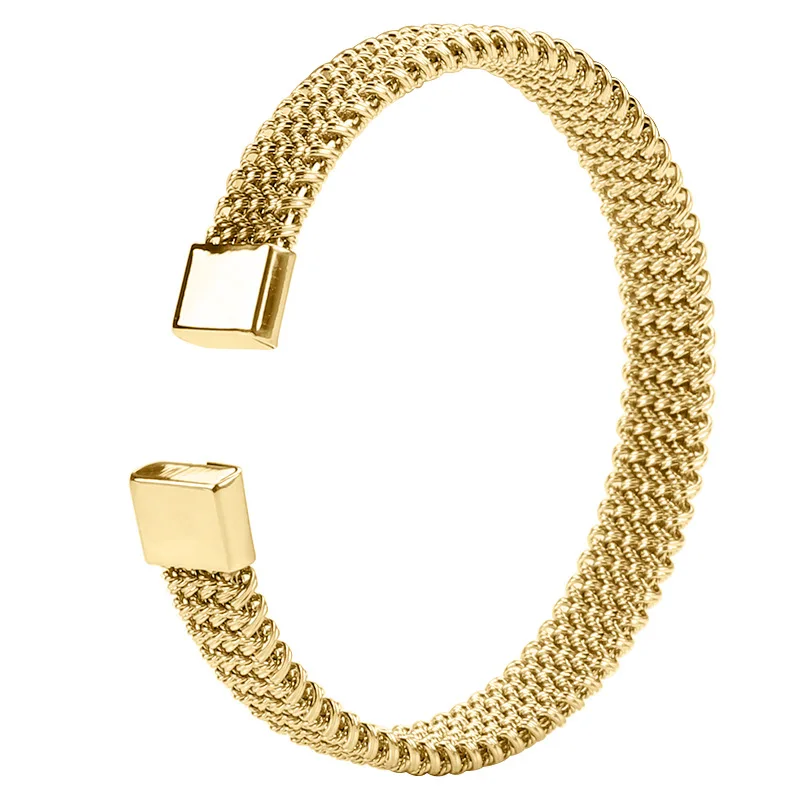 Personalised Mesh Stainless Steel Women's Bracelet with Adjustable Fashion Cable Jewellery