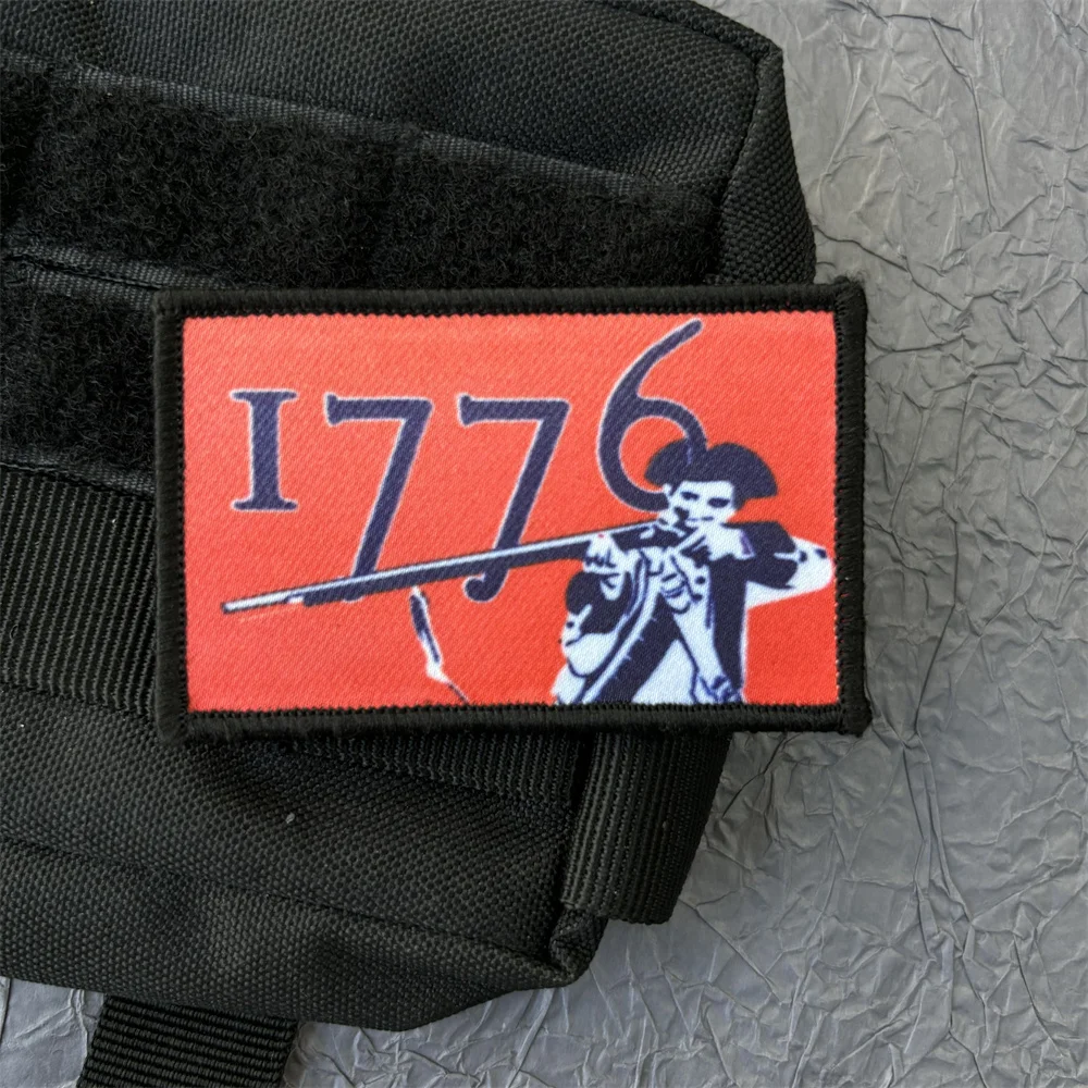 

USA Patriot 1776 Morale Badges Military Patch on Clothes Tactical Equipment Hook and Loop Patches Backpack Emblem