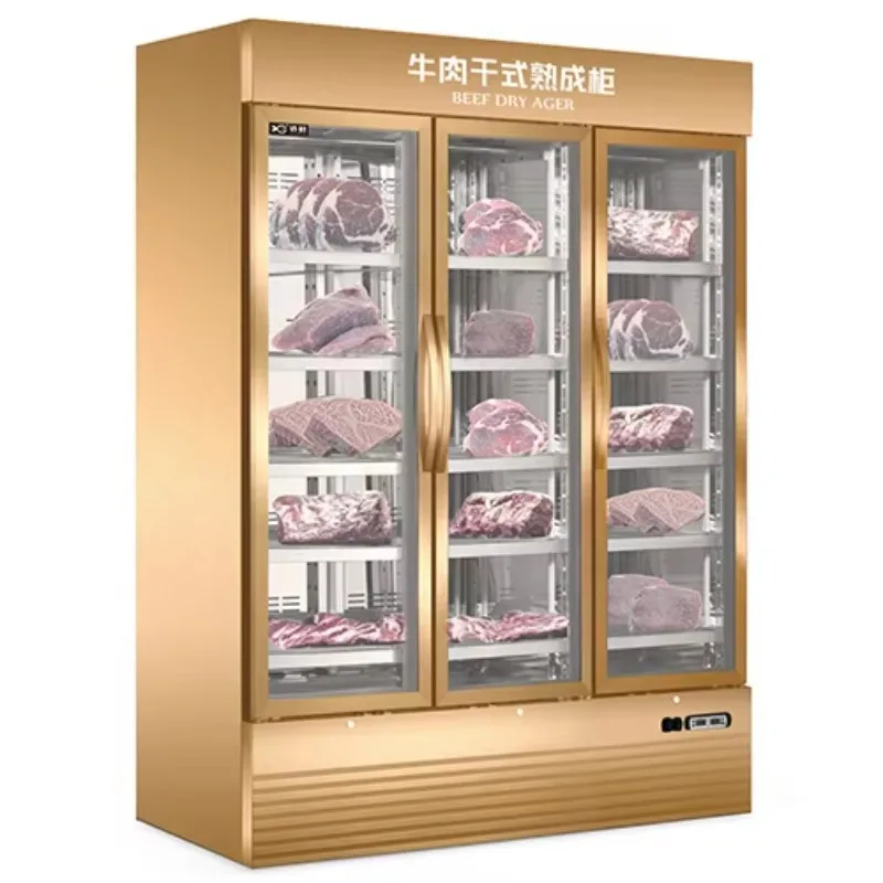 

Customized Beef Drying Cabinet Dry Ager - 3 Door LED Light Humidity Control Dry Aging Refrigerator Hot Selling